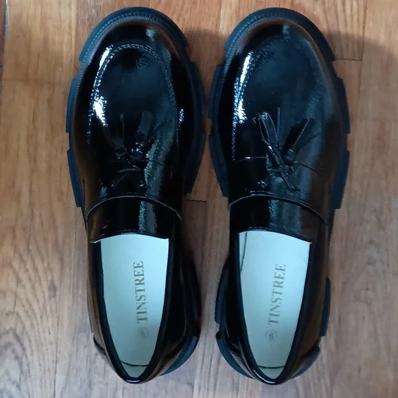 Women's Platform Leather Loafers - Picture 6 of 6